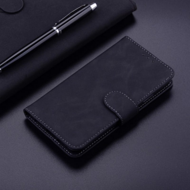 Flip Case Für Samsung Galaxy A32 Monochromer Ledereffekt