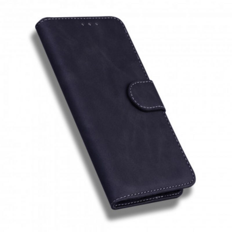 Flip Case Für Samsung Galaxy A32 Monochromer Ledereffekt