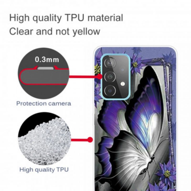 Handyhülle Für Samsung Galaxy A32 Königlicher Schmetterling