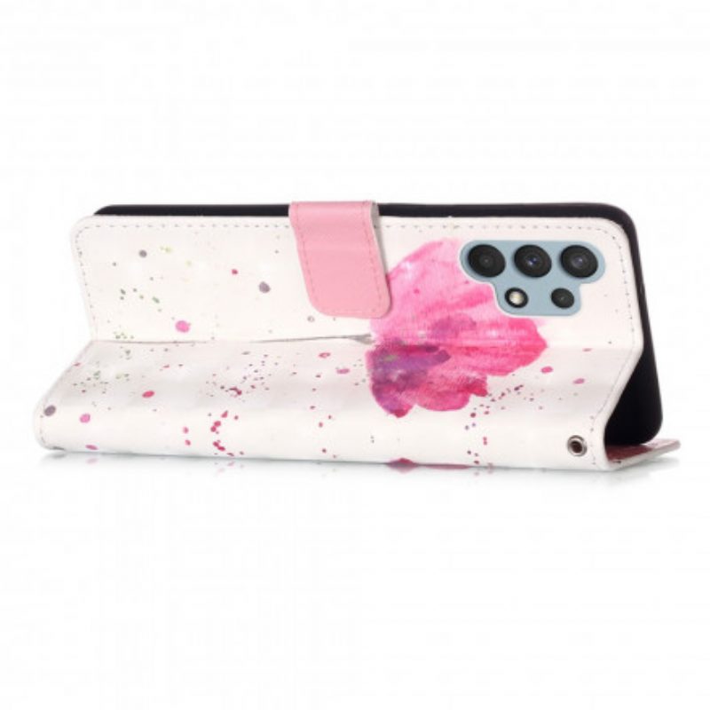 Hülle Flip Case Für Samsung Galaxy A32 Aquarellmohn