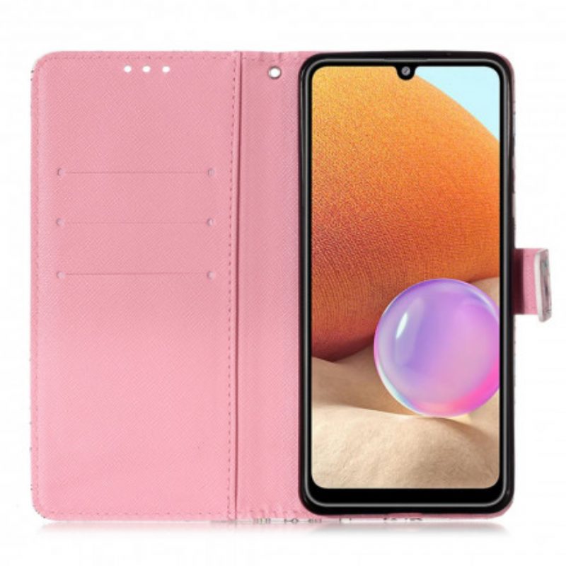 Hülle Flip Case Für Samsung Galaxy A32 Aquarellmohn