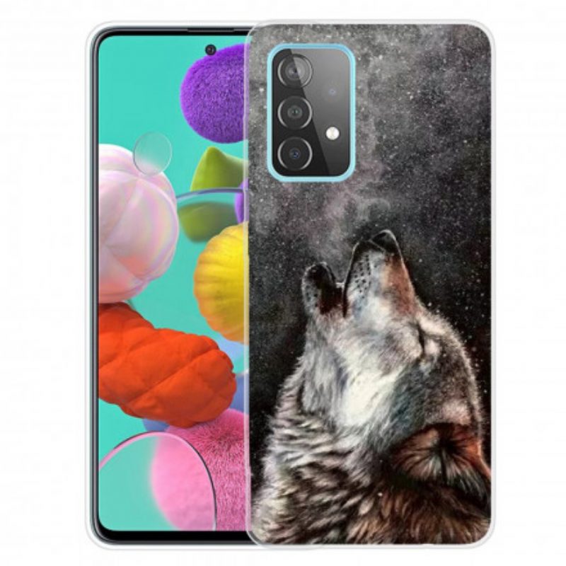 Hülle Für Samsung Galaxy A32 Erhabener Wolf