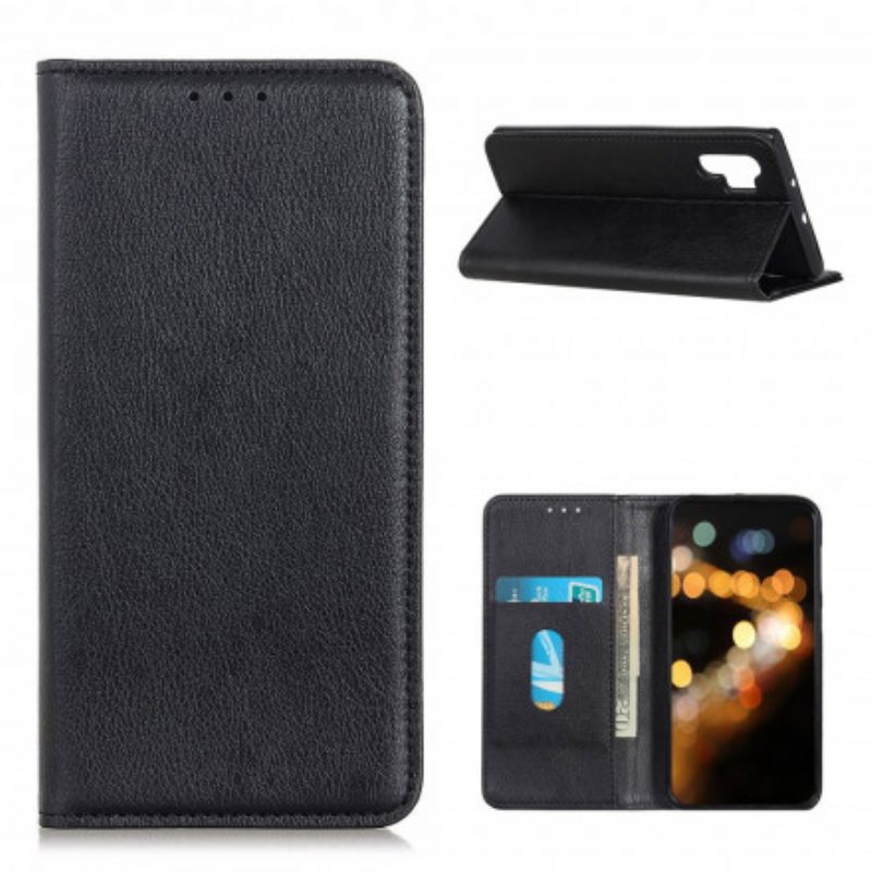 Schutzhülle Für Samsung Galaxy A32 Flip Case Eleganz Aus Gespaltenem Litschi-leder