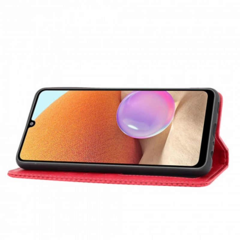 Schutzhülle Für Samsung Galaxy A32 Flip Case Stilisierter Vintage-ledereffekt