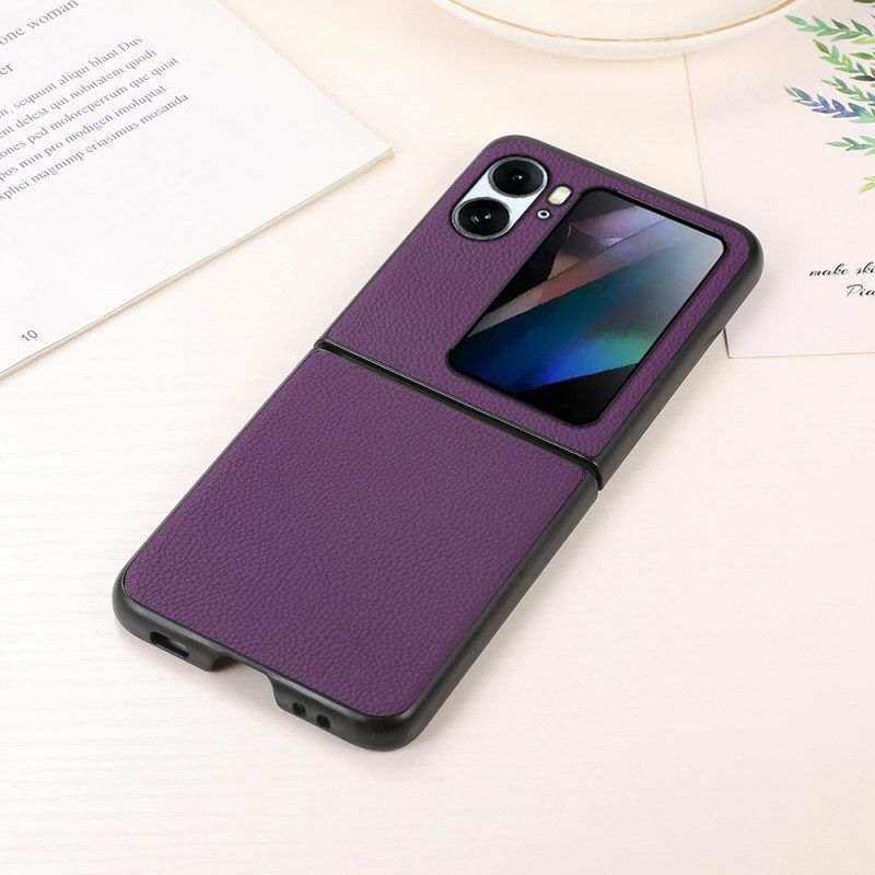 Hülle Für Oppo Find N2 Flip Flip Case Echtes Litschi-leder