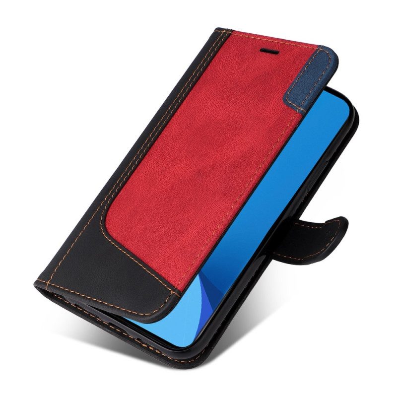 Flip Case Für Xiaomi 12 Lite Zweifarbig Mit Riemen