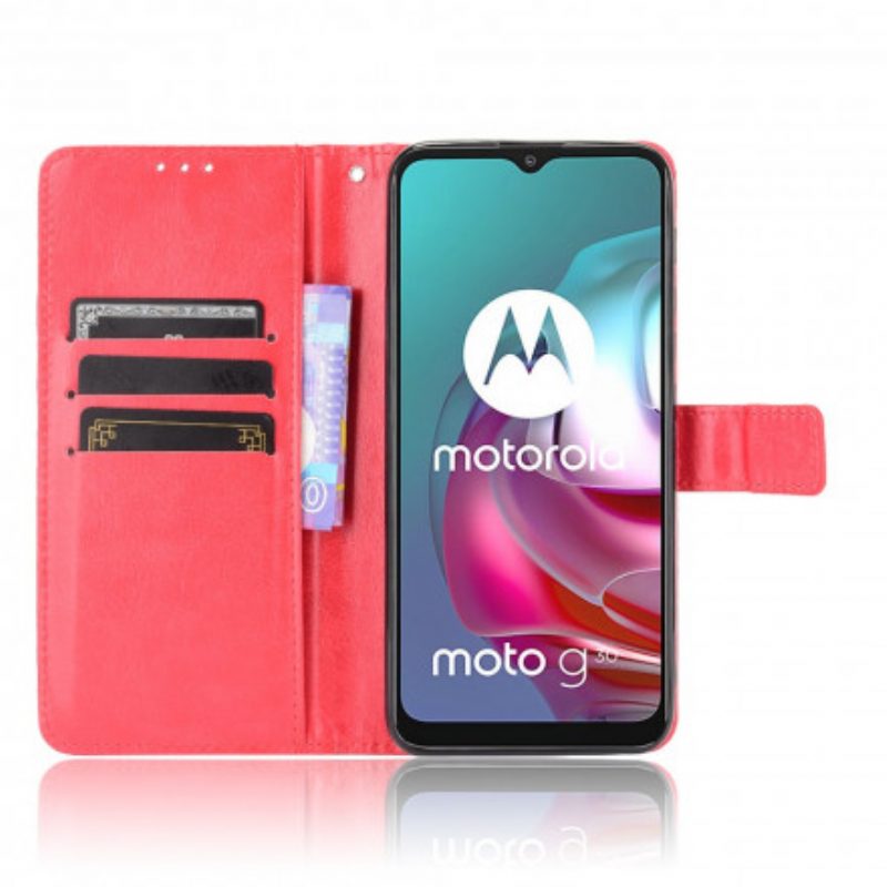 Flip Case Für Moto G30 / G10 Auffälliges Kunstleder