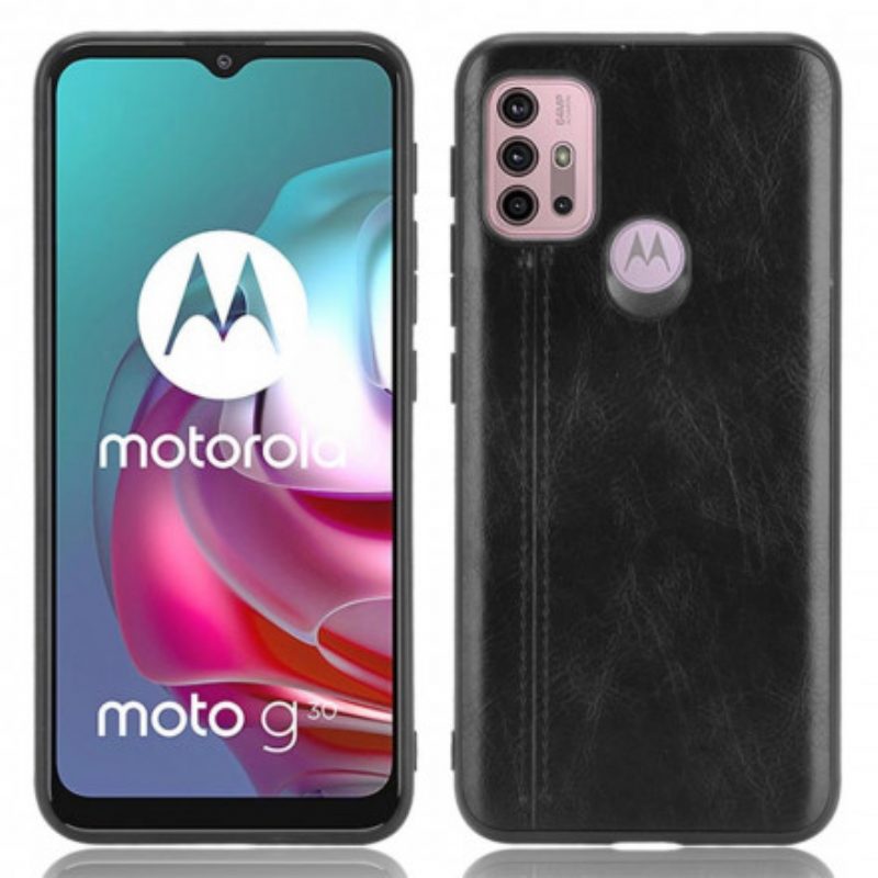 Hülle Für Moto G30 / G10 Couture-ledereffekt