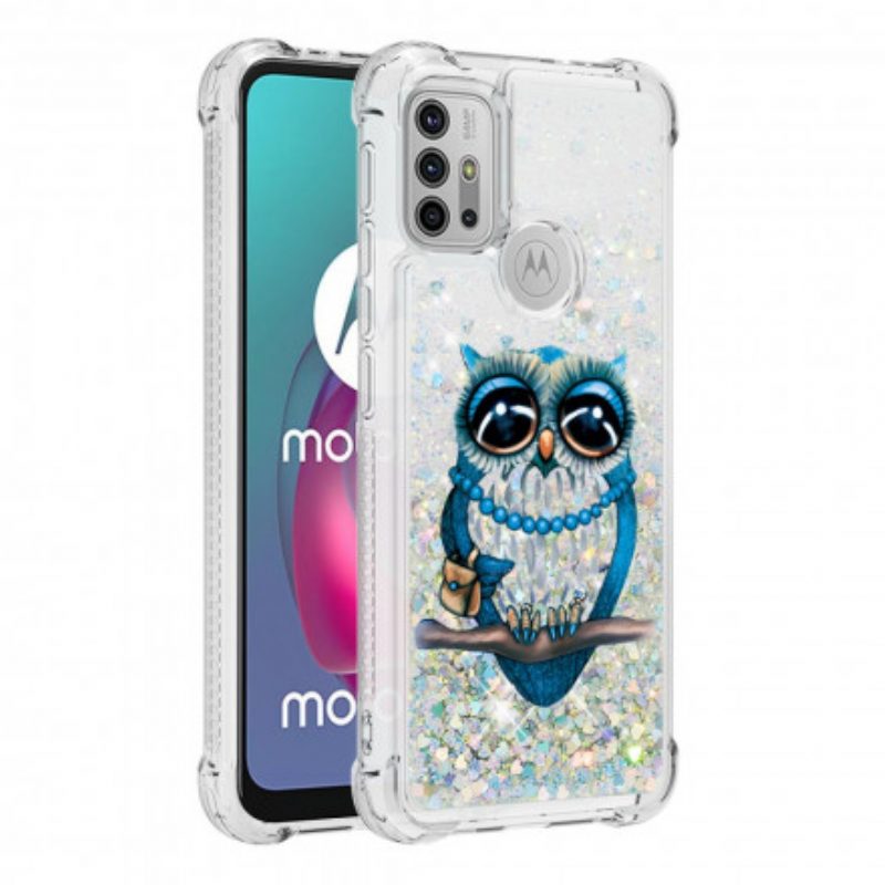 Hülle Für Moto G30 / G10 Miss Owl Pailletten