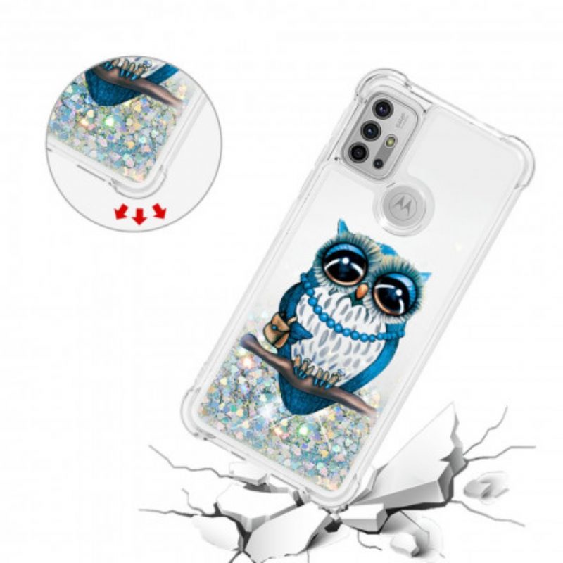 Hülle Für Moto G30 / G10 Miss Owl Pailletten