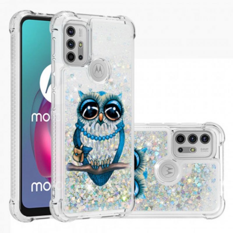 Hülle Für Moto G30 / G10 Miss Owl Pailletten