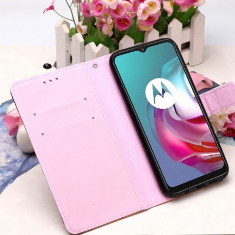 Lederhüllen Für Moto G30 / G10 Panda-galaxie