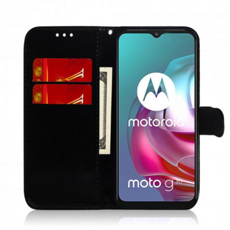 Lederhüllen Für Moto G30 / G10 Spiegelabdeckung Aus Kunstleder