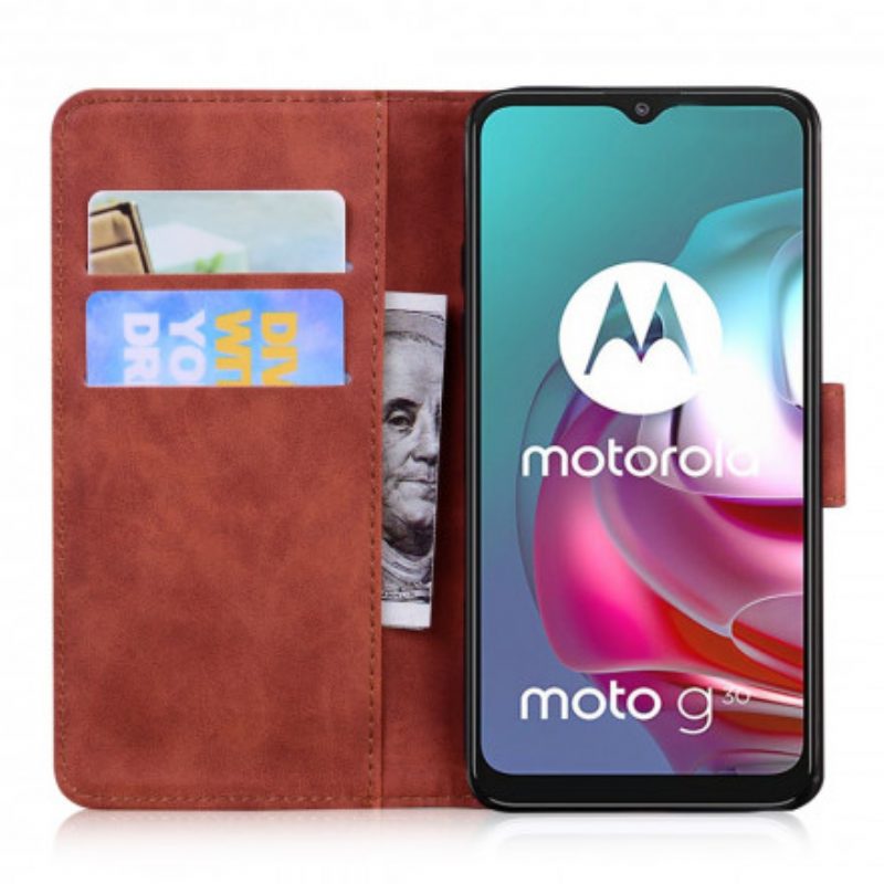 Lederhüllen Für Moto G30 / G10 Tiger-gesichtsdruck