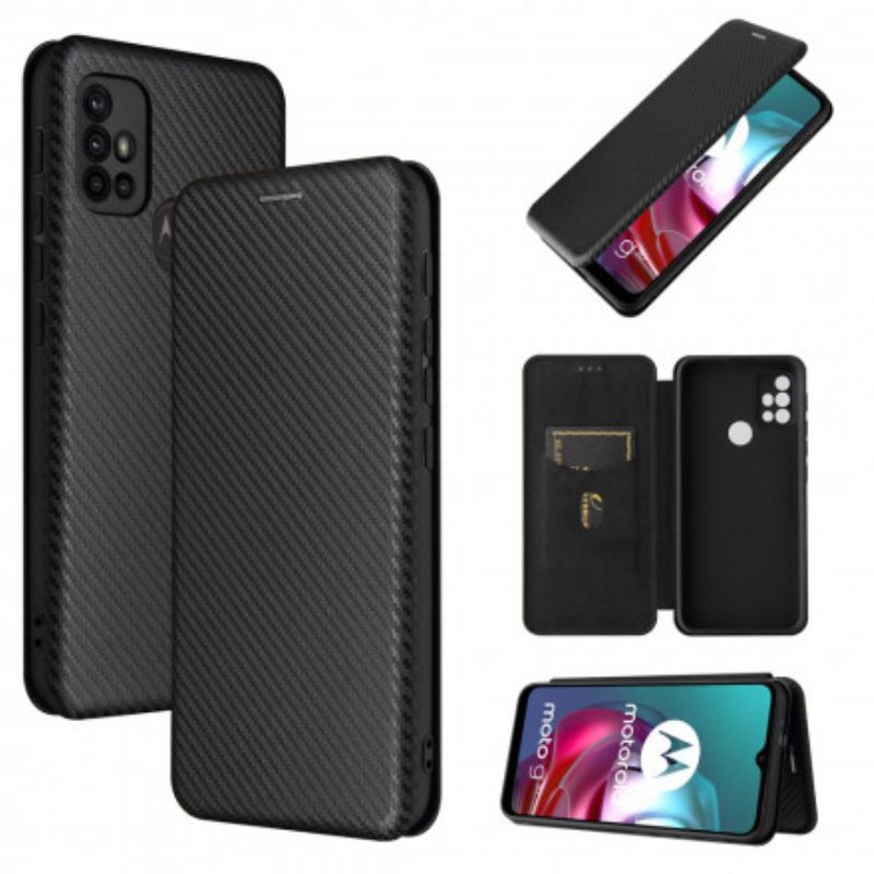 Schutzhülle Für Moto G30 / G10 Flip Case Farbiges Carbon-silikon