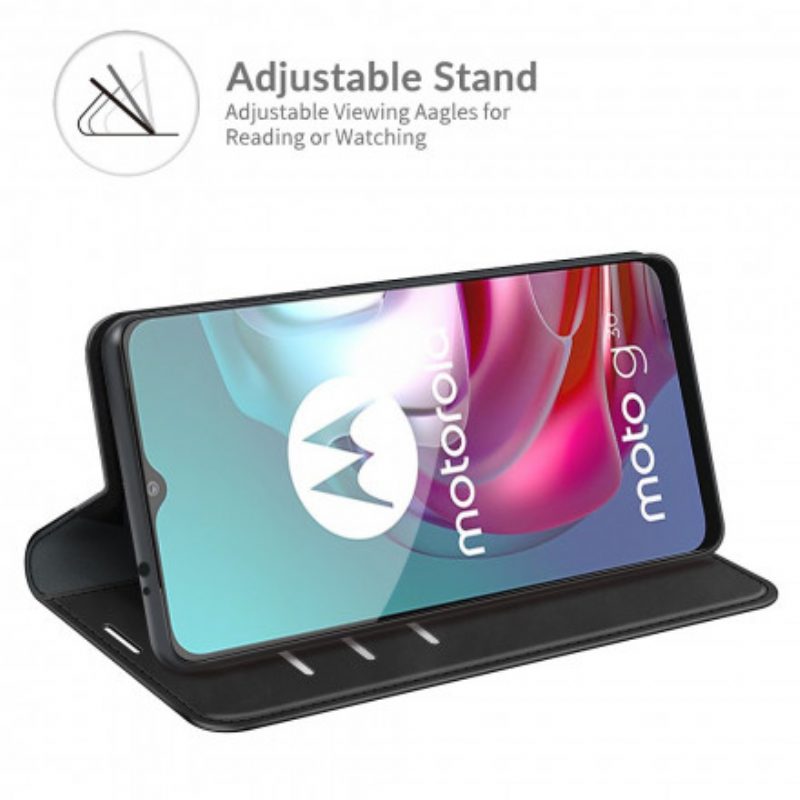 Schutzhülle Für Moto G30 / G10 Flip Case Seidenweicher Ledereffekt