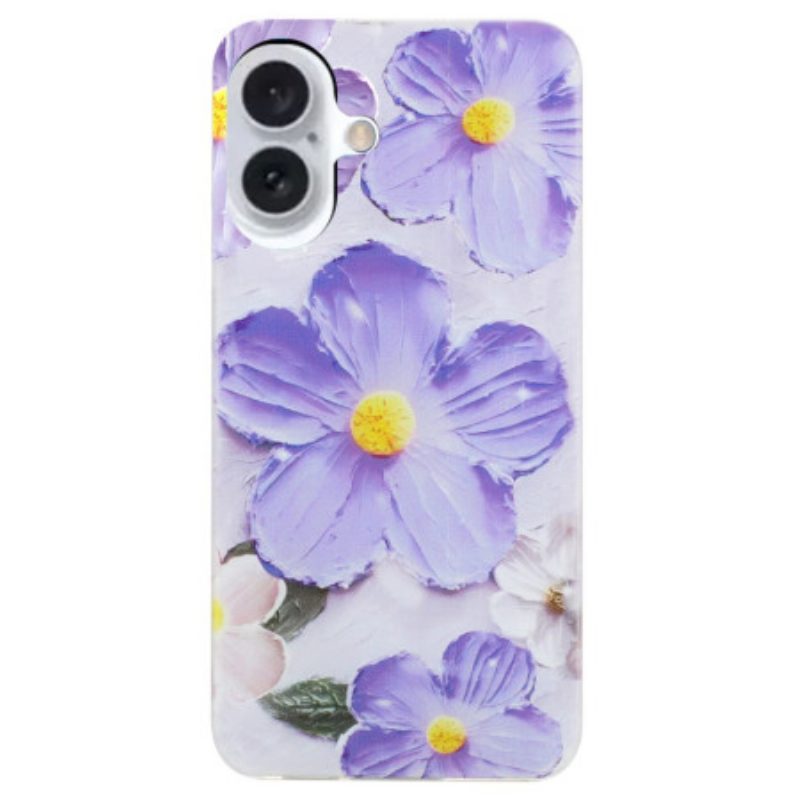 Hülle Für iPhone 16 Lila Blumen