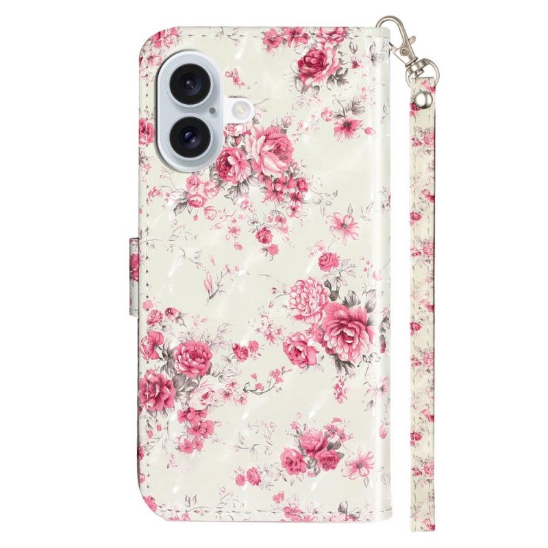 Lederhüllen Für iPhone 16 Riemenrosen