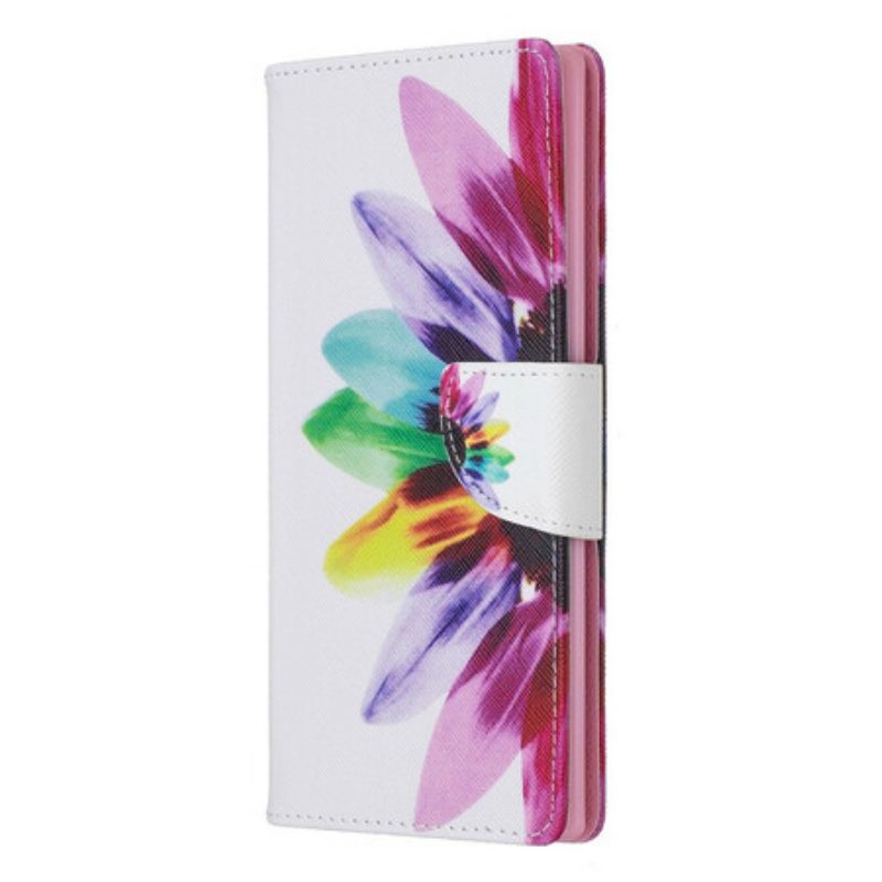 Flip Case Für Samsung Galaxy Note 10 Plus Aquarellblume