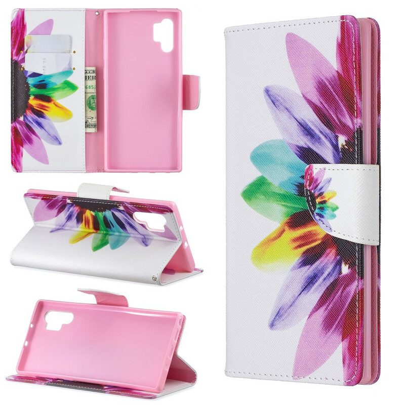 Flip Case Für Samsung Galaxy Note 10 Plus Aquarellblume