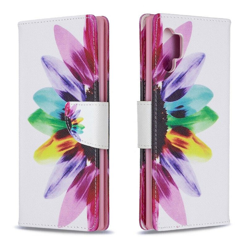 Flip Case Für Samsung Galaxy Note 10 Plus Aquarellblume