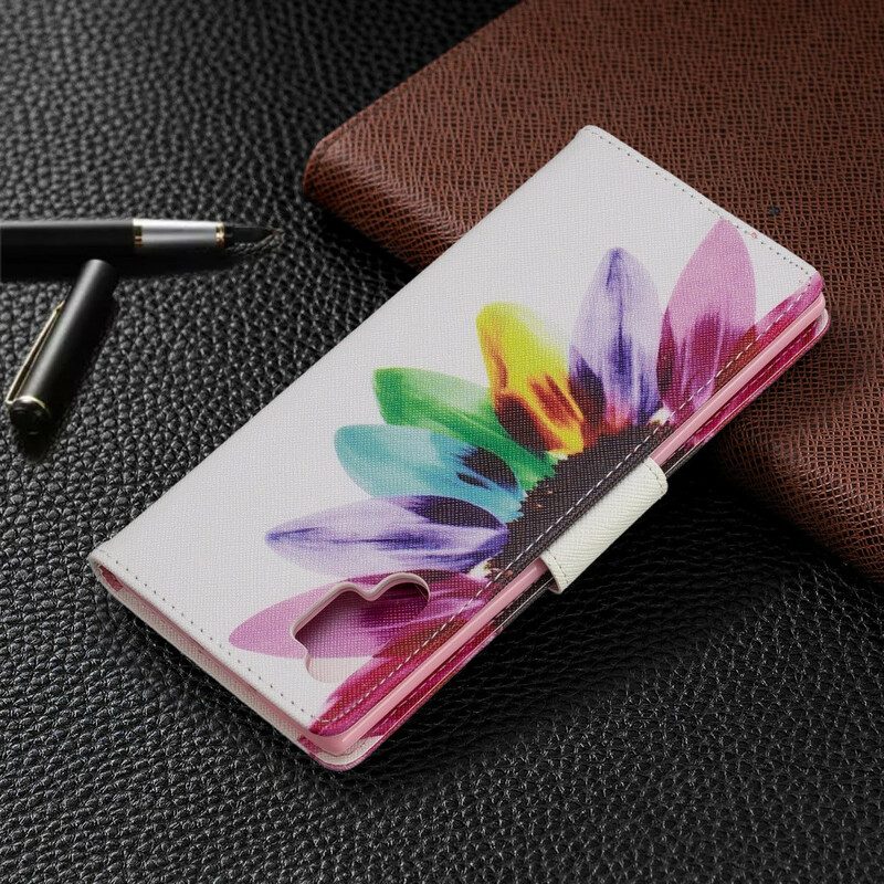 Flip Case Für Samsung Galaxy Note 10 Plus Aquarellblume