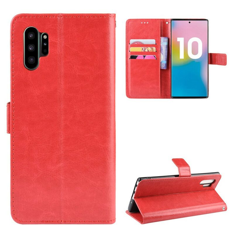 Flip Case Für Samsung Galaxy Note 10 Plus Auffälliges Kunstleder