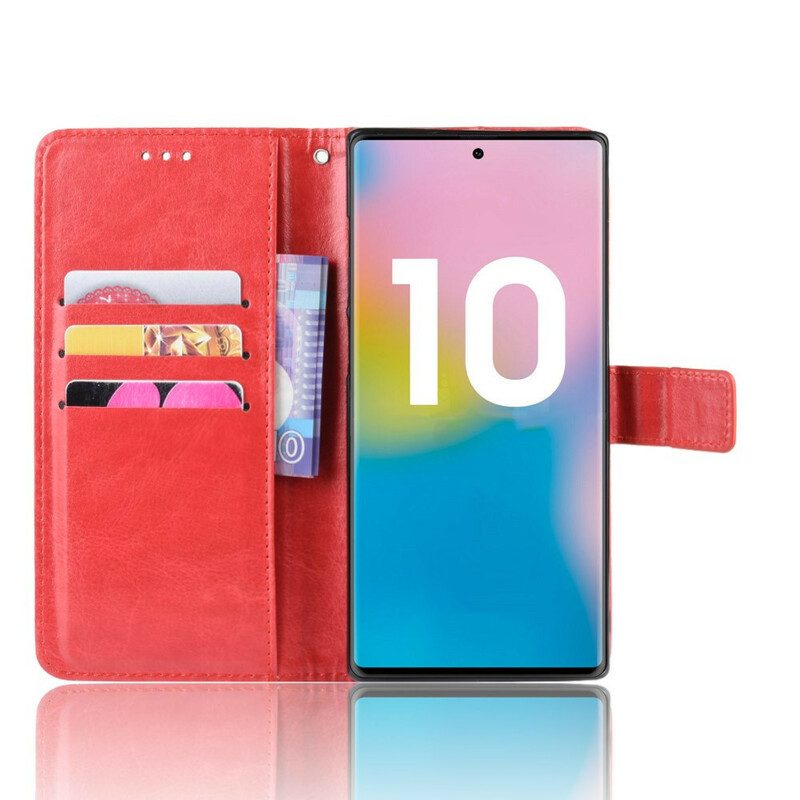 Flip Case Für Samsung Galaxy Note 10 Plus Auffälliges Kunstleder