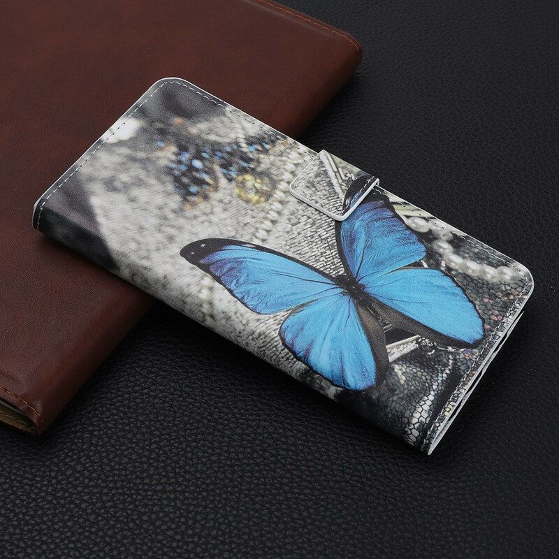 Flip Case Für Samsung Galaxy Note 10 Plus Blauer Schmetterling