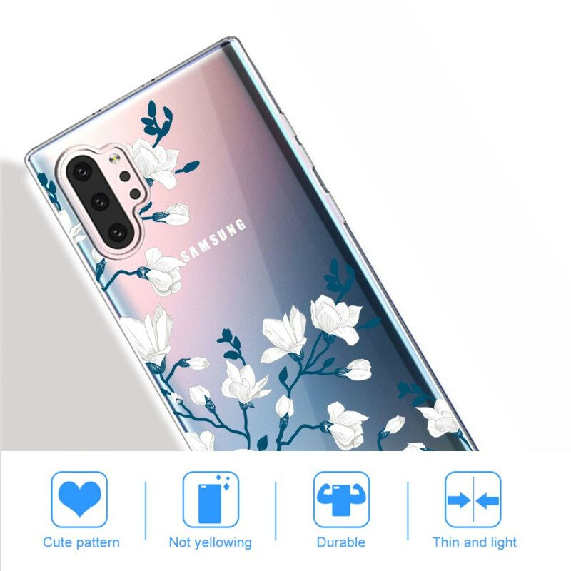 Hülle Für Samsung Galaxy Note 10 Plus Weiße Blumen