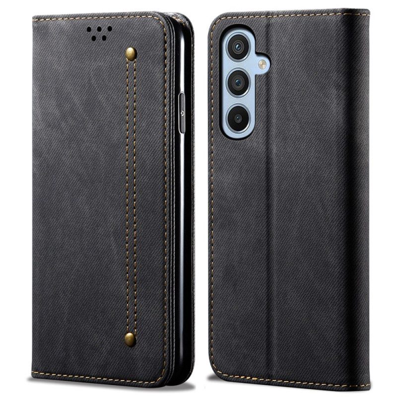 Flip Case Für Samsung Galaxy A55 5g Jeansstoff