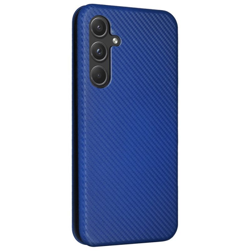 Flip Case Samsung Galaxy A55 5g Handyhülle Kohlefasertextur