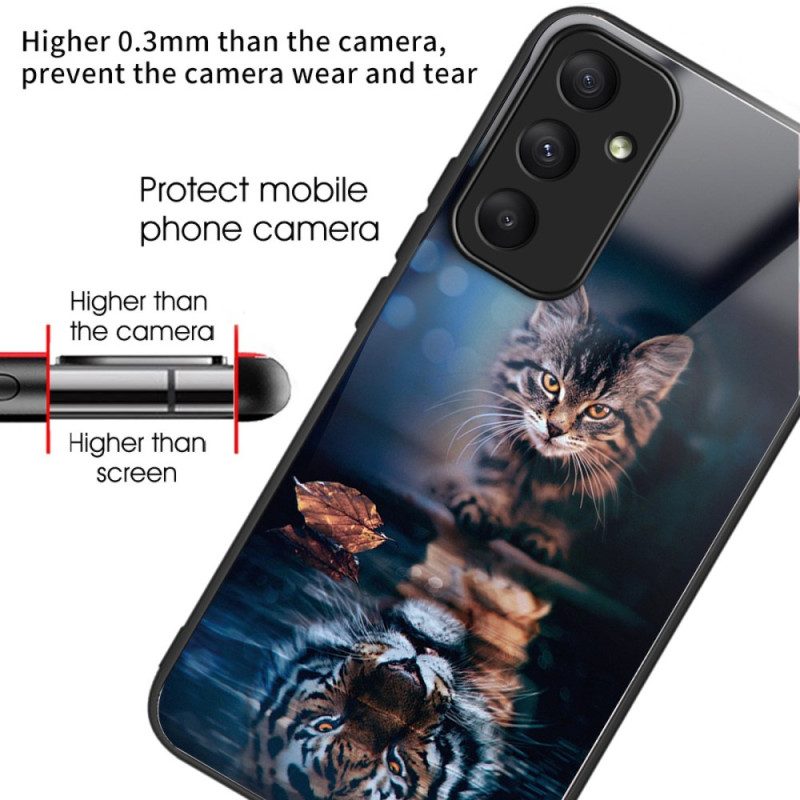 Hülle Für Samsung Galaxy A55 5g Gehärtetes Glas Mit Katze Und Tiger