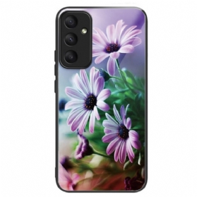 Hülle Samsung Galaxy A55 5g Gehärtetes Glas Mit Violetter Chrysantheme