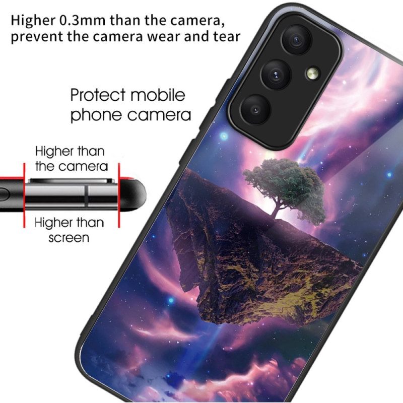 Hülle Samsung Galaxy A55 5g Handyhülle Aurora Night Gehärtetes Glas