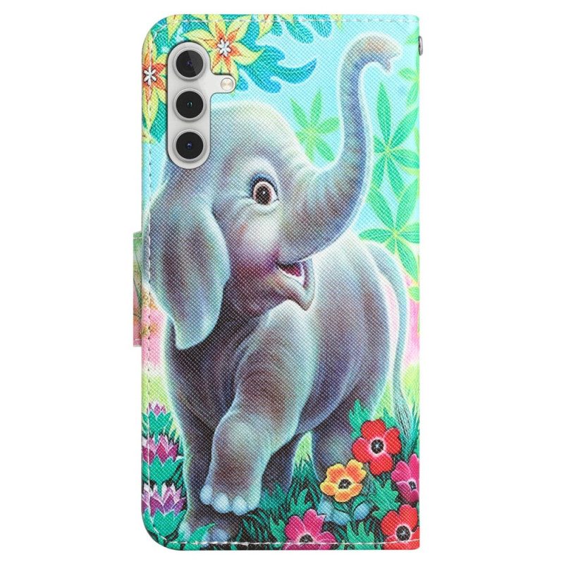 Lederhüllen Samsung Galaxy A55 5g Handyhülle Elefant Mit Riemen