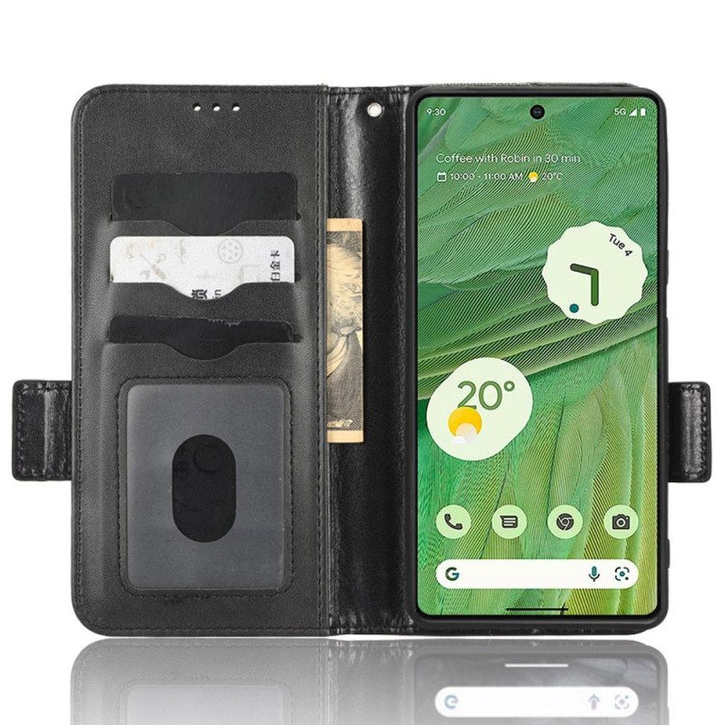 Flip Case Für Google Pixel 7 Bedruckte Dreiecke Mit Schlüsselband