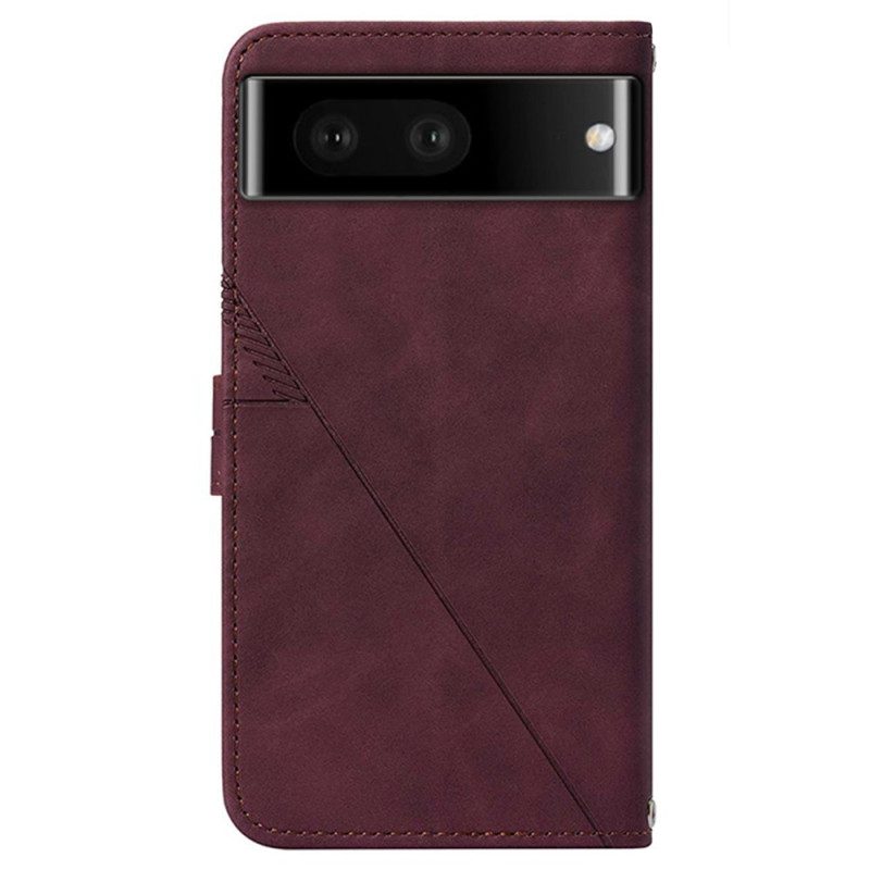 Flip Case Für Google Pixel 7 Mit Kordel Riemendreiecke