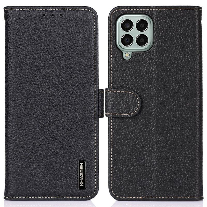 Flip Case Für Samsung Galaxy M33 5G Khazneh Litschi-leder