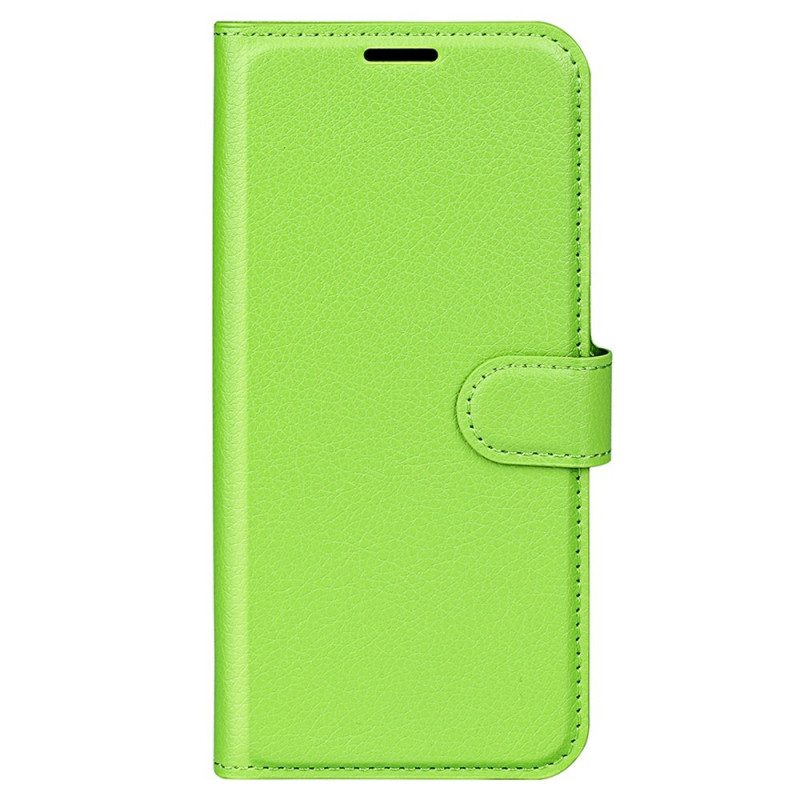 Flip Case Für Samsung Galaxy M33 5G Litschi-leder-stil