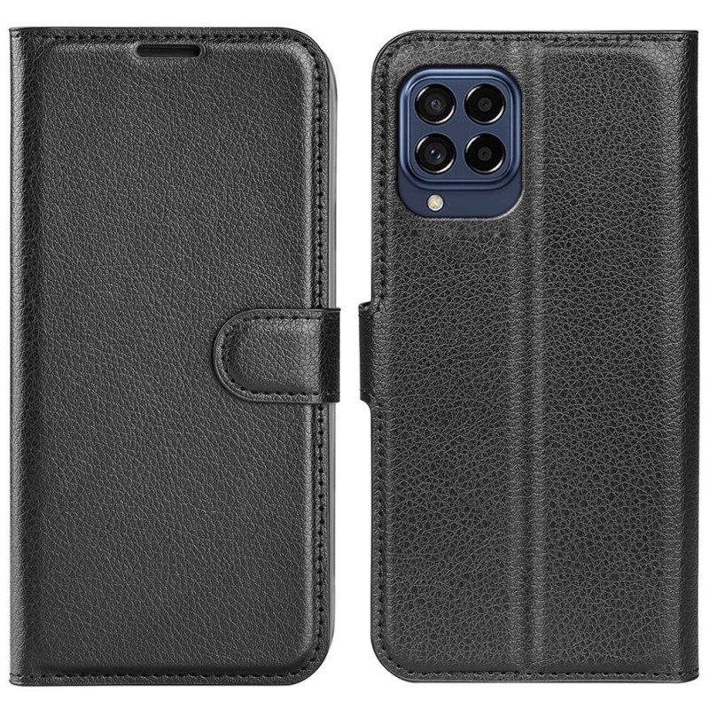 Flip Case Für Samsung Galaxy M33 5G Litschi-leder-stil