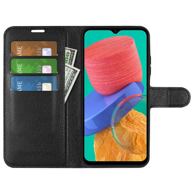 Flip Case Für Samsung Galaxy M33 5G Litschi-leder-stil