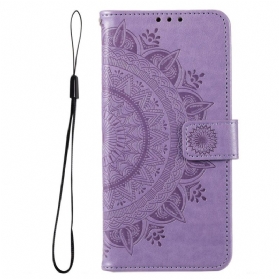 Flip Case Für Samsung Galaxy M33 5G Mit Kordel Riemchen-sonnen-mandala