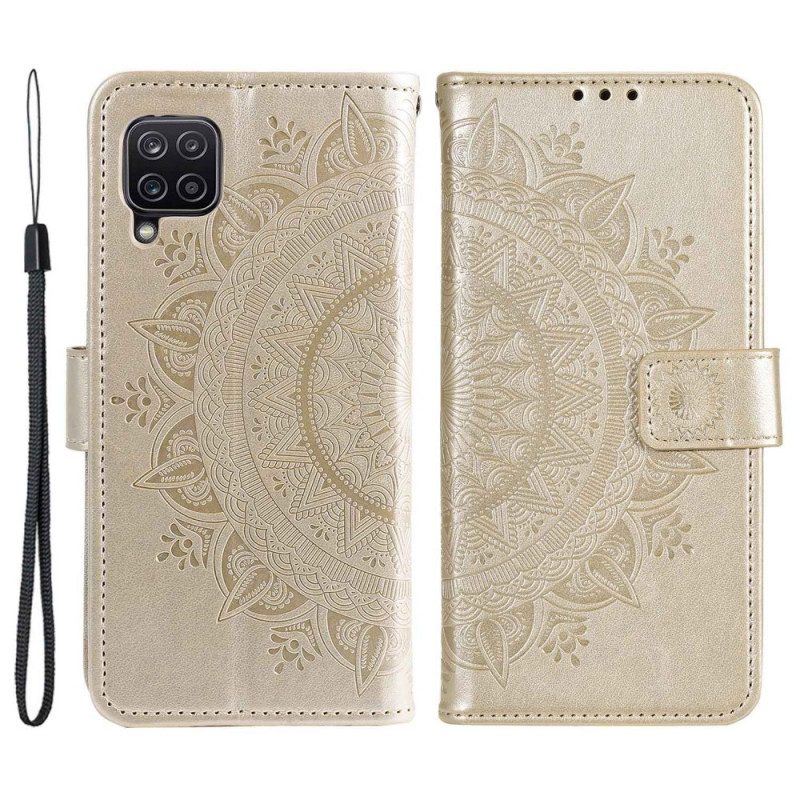 Flip Case Für Samsung Galaxy M33 5G Mit Kordel Riemchen-sonnen-mandala