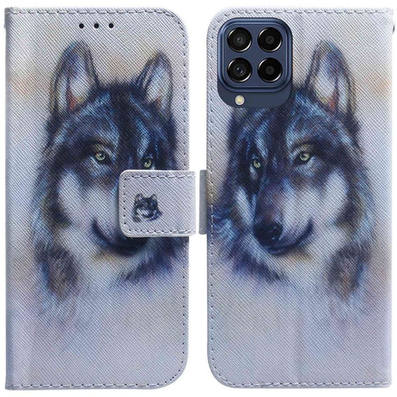 Lederhüllen Für Samsung Galaxy M33 5G Aquarellhund