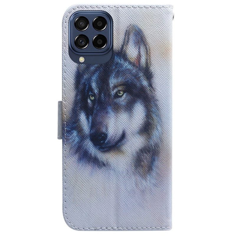 Lederhüllen Für Samsung Galaxy M33 5G Aquarellhund