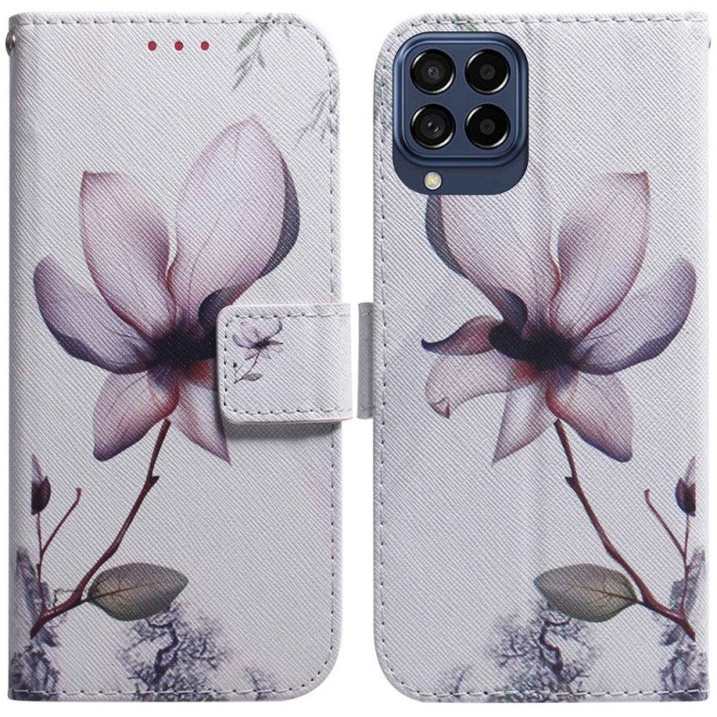 Lederhüllen Für Samsung Galaxy M33 5G Pinke Blume