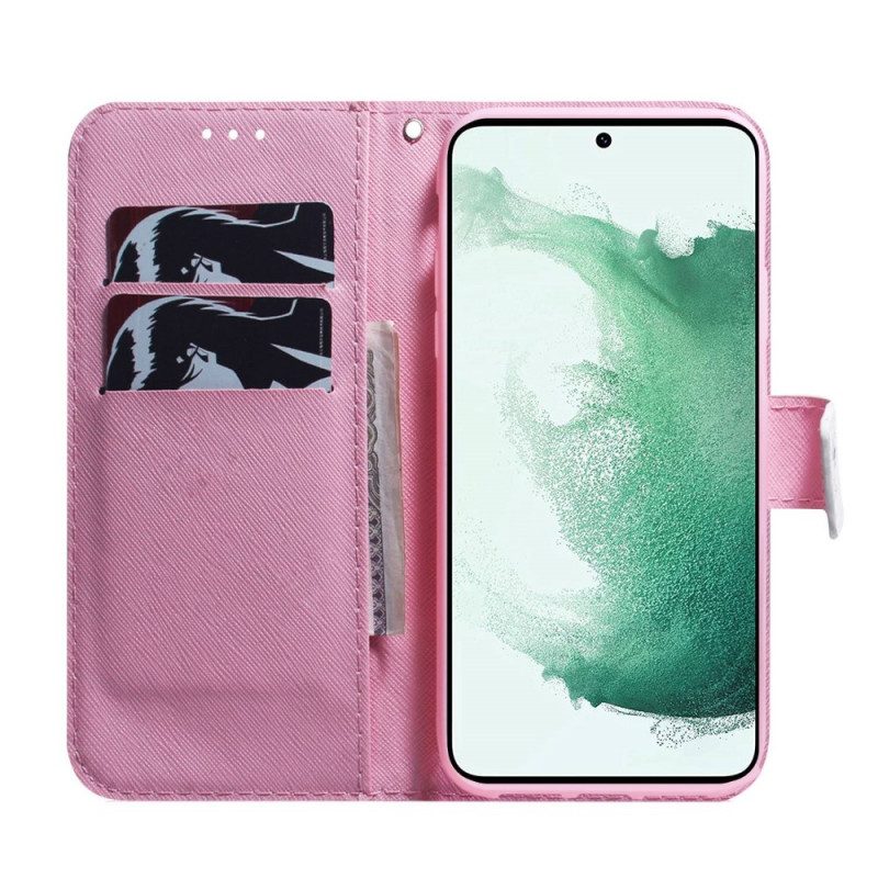 Lederhüllen Für Samsung Galaxy M33 5G Pinke Blume