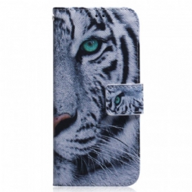 Lederhüllen Für Samsung Galaxy M33 5G Weißer Tiger