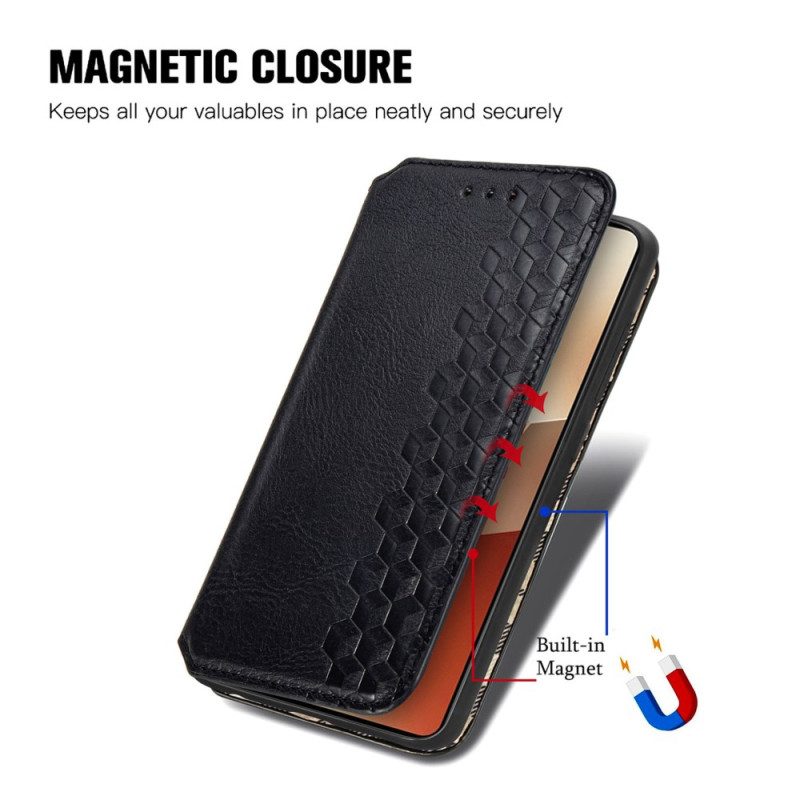 Flip Case Für Xiaomi Redmi Note 13 5g Diamanten In Vintage-lederoptik